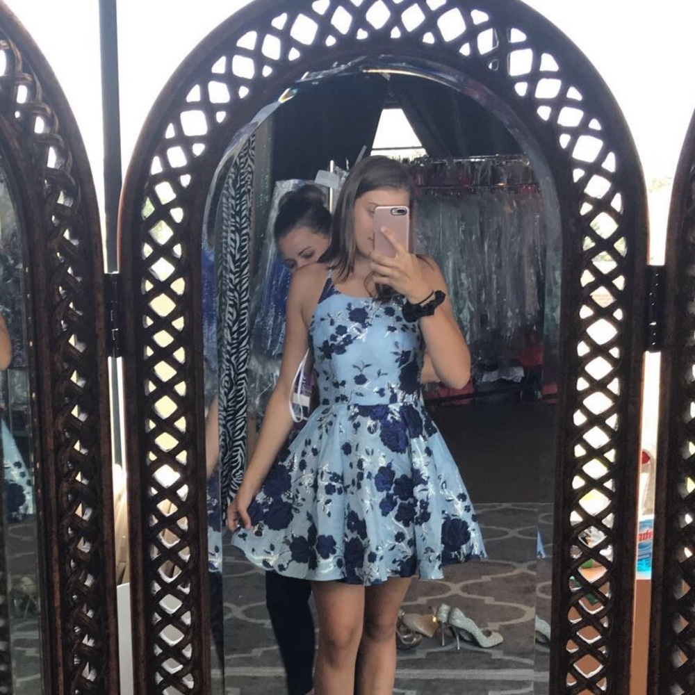 Spaghetti strap homecoming dress